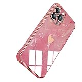 ROMDS Marmor Hülle für iPhone 13/13 Pro/13 Pro Max Hülle Weich TPU Stoßfest Handyhülle Cover Herzform Muster Silikonhülle Kameraschutz Schutzhülle,Rot,for 13 Pro
