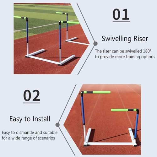 Height Adjustable Hurdles with Stable Base - Safe Training Equipment for Soccer, Basketball, Football - Perfect for Athletes & Coaches to Enhance Agility & Speed