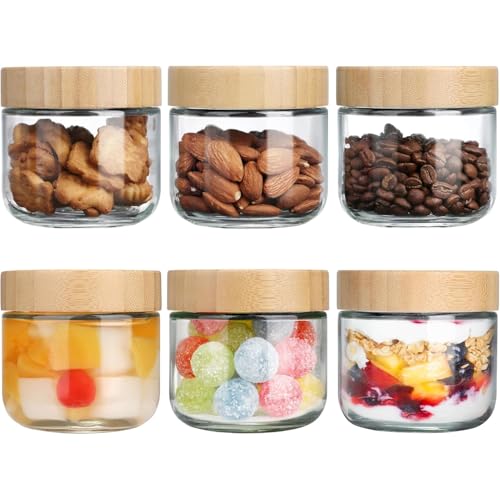 La mejor selección de Frascos Hermeticos de Vidrio los preferidos por los clientes. 48 Frascos de Vidrio Herméticos 6 pcs con Tapa 8 10 16 24 oz (236 300 480 720 ml) para Alimentos - Incluye Etiquetas - Ideal para Café, Especias, Azúcar, Avena, Té, Yogur, Granos...