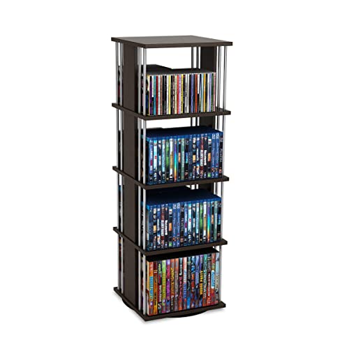 Atlantic Typhoon Media Storage Spinner, Engineered Wood, Space-Saving 360-Degree Rotation, Organize & Protect Prized Media & Memorabilia Collections, PN 82635716 – Espresso - Image 3