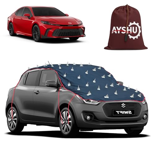 Image of AYSHU Water-Resistant Spike Car Cover for Toyota Camry - Protects from Dogs, Monkeys, Dust, Sunlight & UV - Full Roof Universal Fit