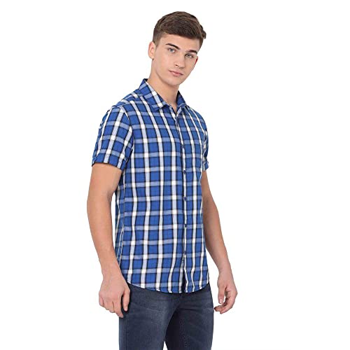 Image of Spykar Men's Checked Slim Fit Shirt
