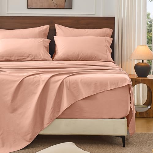 Image of Bedlifes 100% French Linen King Bedding Set - 18-24 inch Extra Deep, 4-Piece | Soft & Durable, Breathable & Cooling, Flax Linen Sheet, OEKO-TEX Certified, Moisture Wicking, Easy Care, Machine Washable