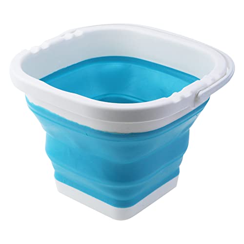 Lc Lictop Collapsible Bucket With Handle, 3000Ml Foldable Portable Cleaning Bucket,Blue,Square 1Pc #TOP25