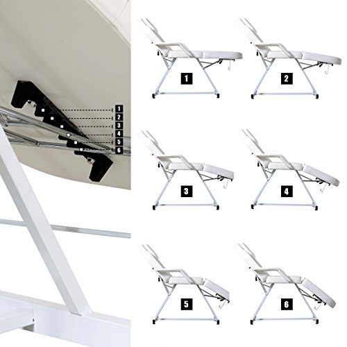 Beauty Salon Chair Massage Table Tattoo Facial Therapy Couch Bed Stool (Salon Bed spa Chair, White) - Thumbnail 7