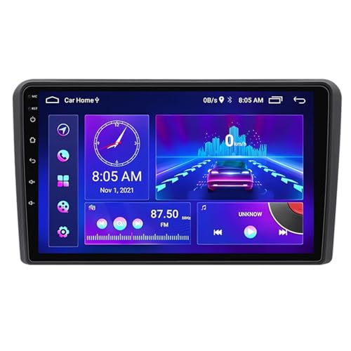 Autoradio Android 15 avec Écran Tactile 9" Radio GPS Navigation pour Audi A3 8p 2003-2013 Accessoires Voiture Plug and Play Prend en Charge Le Contrôle,8Core4G+WiFi8G+128G