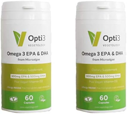 Opti3 Omega-3 850 Milligrams EPA DHA - Vegan Omega 3 Supplement - Twin Pack  120 Capsules - Vegetology : Amazon.co.uk: Health \u0026 Personal Care