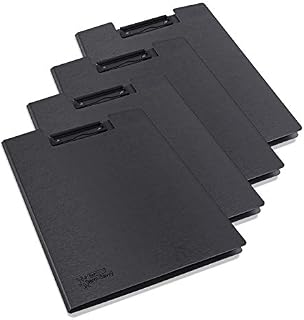 Rapesco 1520A A4+ PVC-Coated Fold Over Clipboard, Black, Pack of 10