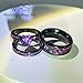 Two Rings His Hers Wedding Ring Sets Couples Matching Rings Women's 7pc Black Gold Filled Purple AAA CZ Wedding Engagement Ring Bridal Sets Men's Titanium Wedding Band