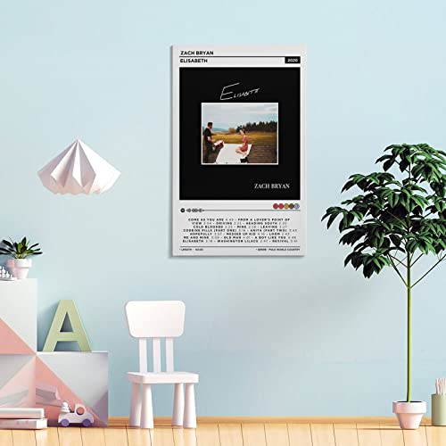 Poster Zach Bryan Elisabeth 2020 décoration murale toile 50x75 - 4