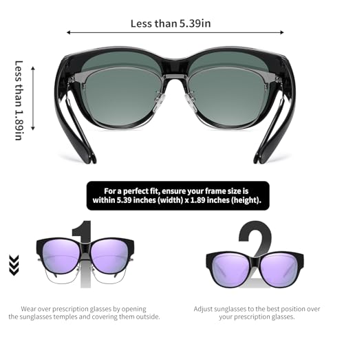 Image of GEGURI Polarized Sunglasses Fit Over Glasses for Men Women, Oversized Square Sun Glasses UV400 Protection Shades