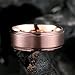 King Will 8mm Mens Brown Wedding Band, Brushed Rose Gold Plated Inner Tungsten Carbide Ring Polished Finish Rings, Comfort Fit, Size 9