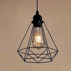 Lamparas De Techo Tiffany Baratas Delaveek Lampara Techo Colgante Vintage, Lámpara Colgante en Forma de Diamante, Lamparas de Techo Dormitorio E27 para Cocina Dormitorio Salon Comedor Dormitorio Café Barra