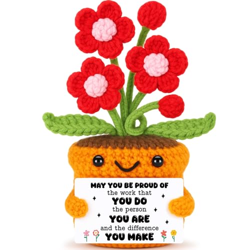 Thank You Gifts for Women Positive Crochet Flower Fall Home Desk Decor