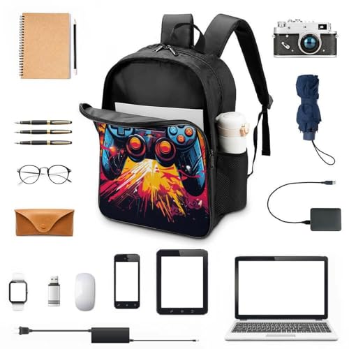Mochila escolar de consola 3D resistente para evitar libros doblados 4