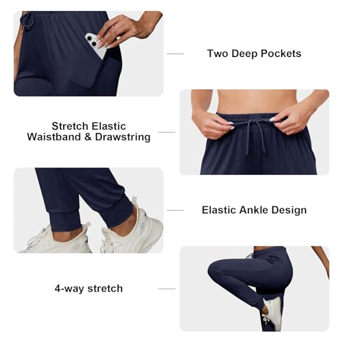 CE' CERDR 3/1 Pack Lightweight Joggers for Women with Pockets Drawstring Athletic Sweatpants for Workout Yoga Running3