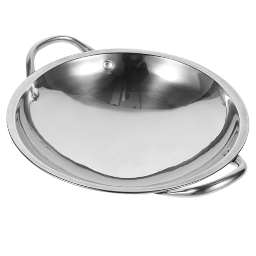 Wok de acero inoxidable con fondo redondo para cocina miniatura 1