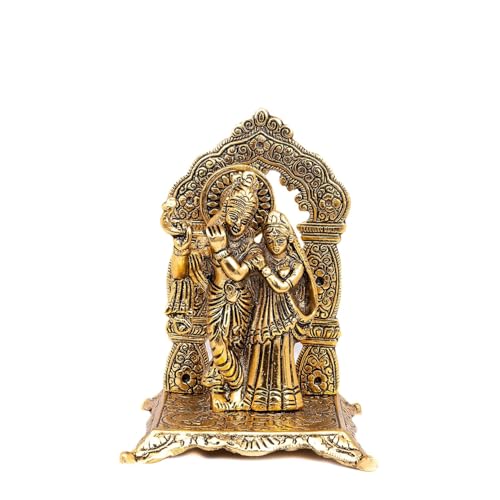 Image of Lavanaya Silver-Gold Plated Radha Krishna God Idol Statue-Showpiece With Velvet Gift Box-For Marriage Anniversary, Wedding, Housewarming, Diwali Gift, 10 cm , 10 cm