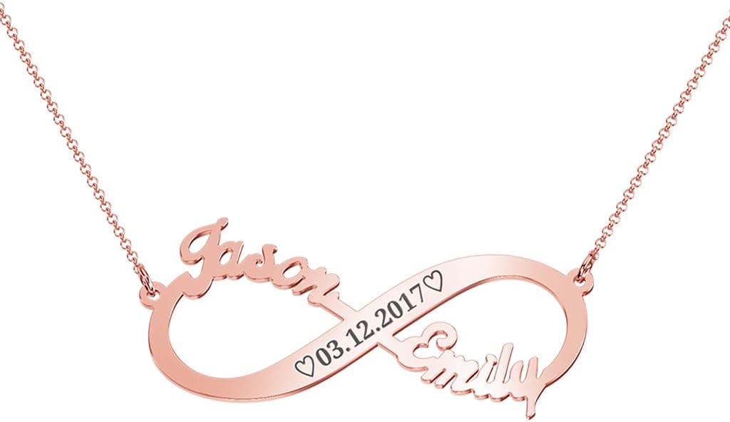 Engravable Two Name Infinity Necklace