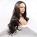 ELESTY Lace Front Wig Brown Synthetic Wigs Long Wavy Heat Resistant Fiber Hair Lace Wigs Half Hand Tied Wigs For Women