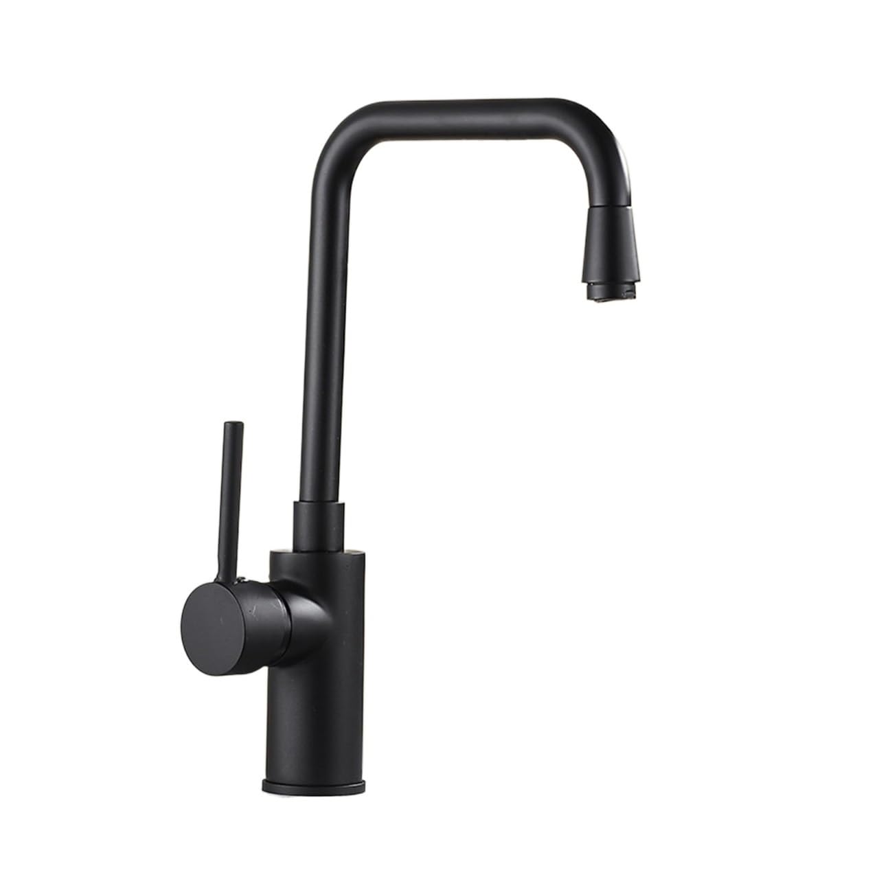 Robinet de cuisine en laiton noir avec bec orientable à 360° et mitigeur eau chaude et froide 8071A