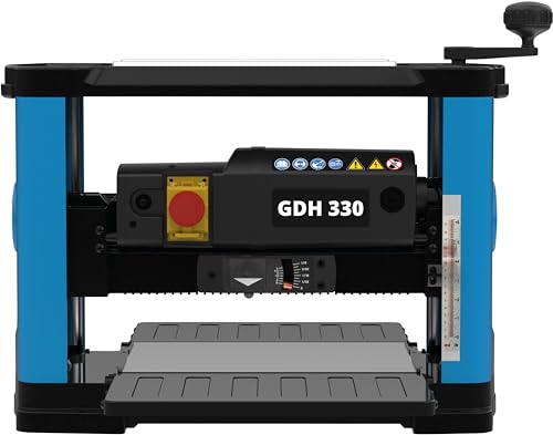 Güde 55268 Dickenhobel GDH 330 (1500 W, 2 Hobelmesser, Durchlasshöhe bis zu 152 mm, Durchlassbreite bis zu 330 mm, Spanabnahme bis zu 2,8 mm, ausklappbarer Zuführtisch, Spanabsaugstutzen)