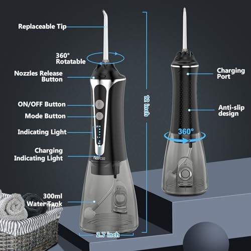 H2Ofloss P11-3B Water Dental Flosser Pick For Teeth, H2Ofloss 5 Modes Cordless Dental Oral Irrigator thumb #7