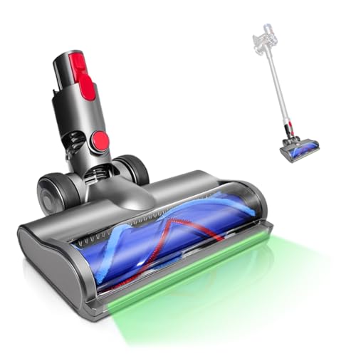 shepanyi LED Cepillo Eléctrico Accesorio Compatible para Dyson V7/V8/V10/V11/V15 Aspiradoras, Cepillo de Detección de Polvo, Cabezal de Recambio para Suelos Duros, Alfombras y Pisos Varias​