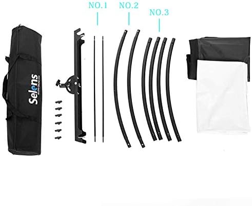 Selens 4 in 1 Light Reflector Photography 60x180cm Lighting Diffuser Curved U-Shape Adjustable Black/White/Gold/Silver with Carry Bag for Photo Studio Video Portrait Catch Light Outdoor Shooting