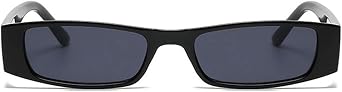 Trendy Rectangle Sunglasses Cool Girl Vintage Fashion Narrow Square Frame Eyewear UV400 Protection Sunnies