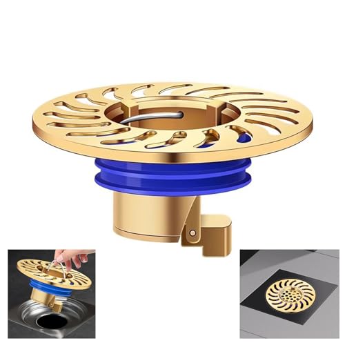 QruiLanTu Brass Floor Drain with One-Way Valve