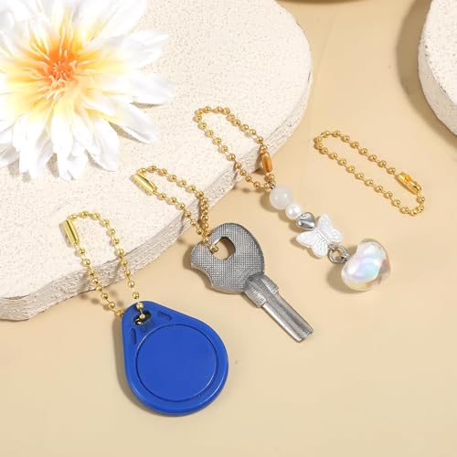 300 Pcs Gold Ball Chain Bulk,Metal Hanging Chains,Gold Nickel Plated Metal 10cm Long 2.4mm Ball Bead Chains,for Hanging Christmas Decoration,Keychain Chains,Hanging Jewellery,Making Badge Holders