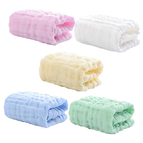 5Pcs Multi Layer Cotton Facial Towels Soft Highly Absorbent Hand Towels for Newborns for Drooling Bathing Includes