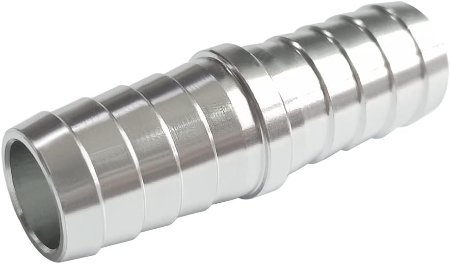 1 Pcs 1-1/2 to 1-3/4 Inch Radiator Hose Barb Adapter, Coupler Splice Mend Coolant Intercooler Exchanger Heater Repair Hose Connector Water Fluid Air Aluminum