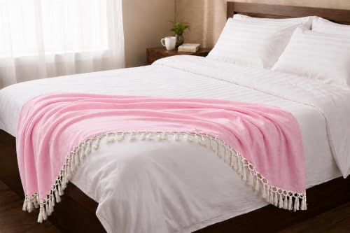 Image of Soft Dull Cotton Bhagalpuri Chadar for Summer | Lightweight and Breathable Chadar for Sleeping | Odhne Wali Chadar for All Season Use Blanket (Pink)