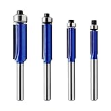 LU&MN Flush Trim Set Carbide Tipped Router Bits (4 PCS) with 1/4" Shank, Wood Milling Saw Cutter , All Purpose (Woodworking Tools for Home Improvement and DIY) (4PCS)