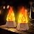 Ollcuz LED Flame Halloween Lights, USB Rechargeable Fake Fire with Flickering Flame, Waterproof LED Flame Lighting for Camping Party Patio, Garden, Backyard, Halloween Decorations, 2 Pack