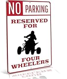 METAL SIGNS Four Wheeler Parking ATV Sign Metal Poster Wall Art Decor Tin 8x12 Inches Rust Free Aluminum Weather Resistant Waterproof Durable Ink