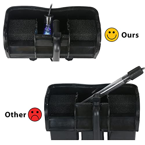 Tararium Aquarium Lamp 3W Mini Fish Tank Clean Green Light Submersible Use In Filter Area For 5-55 Gallon Fish Tank Pond Cloudy Water Clean And Clear #TOP7