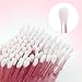 300 Count Micro Applicator Brush, Crystal Pink Micro Swabs, Disposable Eye Lashes Mascara Wands for Eyelash Extension