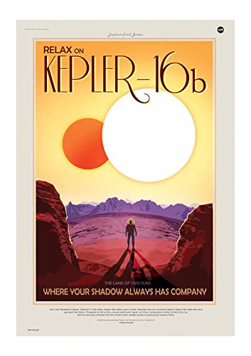 Lámina Kepler-16b NASA mate que transforma tu salón con arte espacial de formato medio