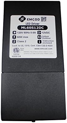 EMCOD Magnetic Dimmable Transformer Hardwired Under Cabinet Lighting 60 Watt