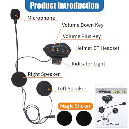 Intercomunicador casco moto con reducción de ruido y manos libres Bluetooth 5.0 2