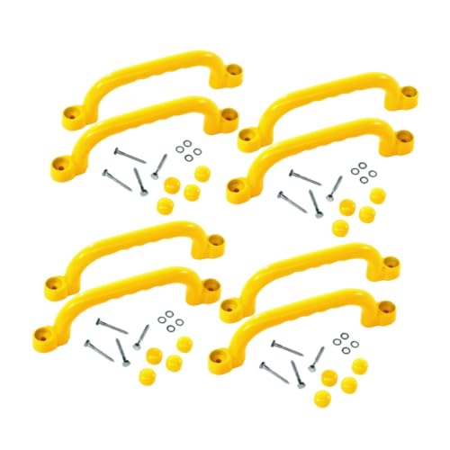 Ysyqkn Klettergerüst Set mit Griffen, Kindergeschenk, Set, Spielplatzgerät für Den Garten, Gelb