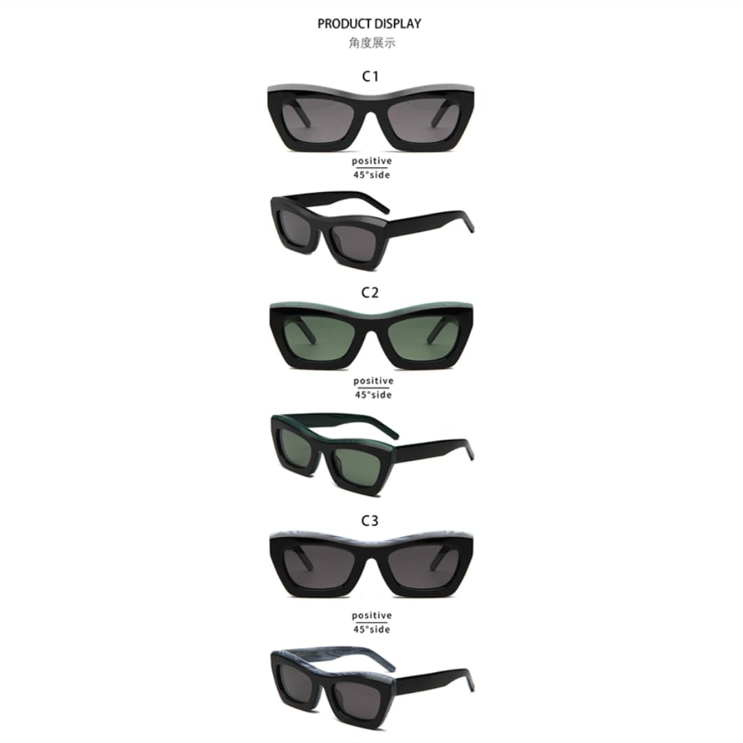 Occhiali da sole polarizzati spessi da uomo in acetato a occhi di gatto da donna, alla moda UV400
