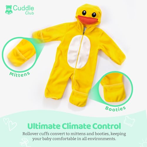 Cuddle Club Fleece Baby Bunting Bodysuit – Infant One Piece Kids Hooded Romper Outerwear Toddler Jacket - Thumbnail 3