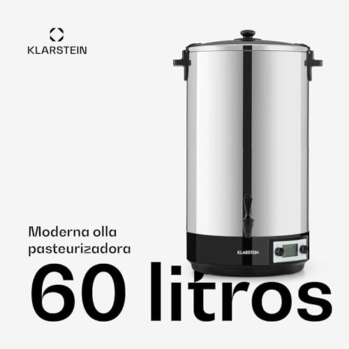 Miniatura 2 de Klarstein Konfistar Digital - Caldera De Cocción, Para Confituras Y Termo, Temperatura Ajustable 30-110 C, Programable 20-120 Min, Conserva Temperatura, Acero Inoxidable, Volúmen 60 Litros, Plateado
