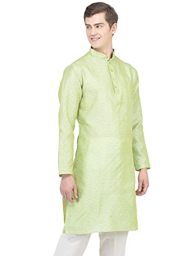 Image of SG LEMAN Knee Length Solid Kurta for Men | Silk | Long Sleeve | Ethnic Wear for Men | Party and Weeding wear Kurta