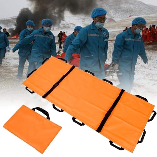 Camilla de emergencia portátil, transporte médico plegable con 8 asas, lona gruesa duradera, camilla suave de primeros auxilios para traslado de pacientes en el hogar y el hospital