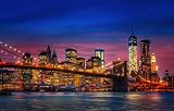 adrium Quadro composito in alluminio 50 x 30 cm: Brooklyn Bridge, East River e Manhattan con luci e riflessi. New York (28041772)